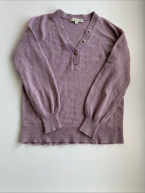 LOFT Lavender V-Neck Knit Sweater